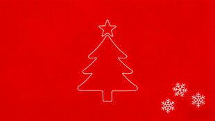 红色背景简约圣诞树图案