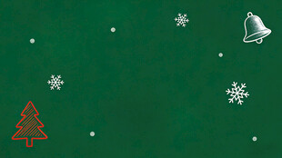 绿色背景上的圣诞元素