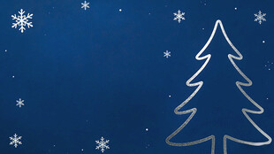 蓝色背景的简约圣诞树图案