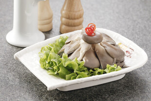 白切猪肚配生菜摆盘