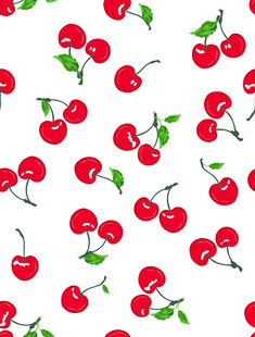 樱桃图案背景 清新可爱
