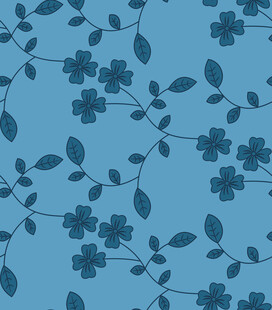 蓝色花卉藤蔓图案背景