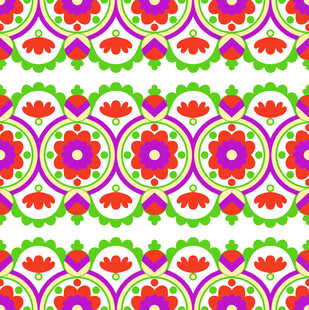 多彩花卉几何图案纹理