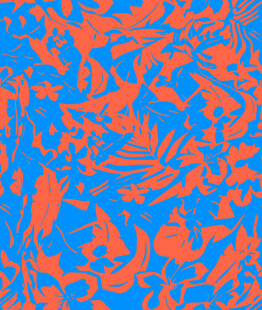 蓝底橙纹抽象图案纹理