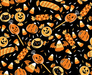 万圣节糖果图案背景