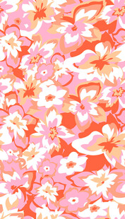 粉色花卉图案布料纹理