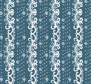 蓝底白色花纹无缝图案