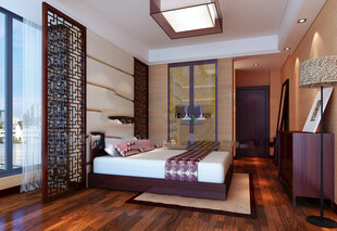 中式风格温馨卧室空间