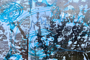 蓝色抽象泼墨艺术画面