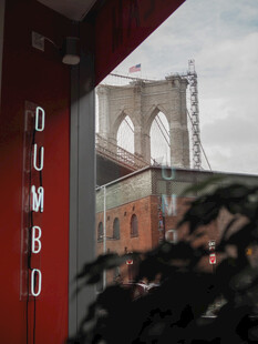 透过门窗看布鲁克林大桥