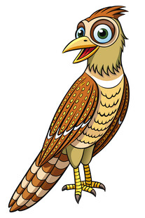 卡通风格的棕色小鸟