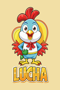 可爱摔跤小鸡形象