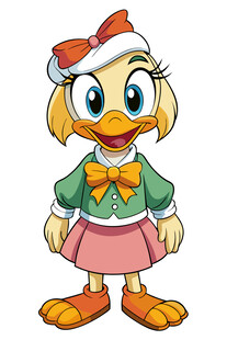 戴帽唐老鸭女孩形象