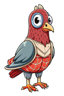 卡通风格的彩色鸽子形象