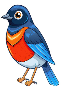 彩色小鸟插画