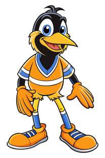 卡通鸭子运动员形象