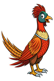彩色华丽公鸡插画