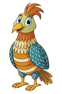 彩色条纹卡通鸟