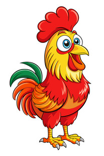 可爱卡通公鸡形象