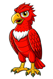 红色卡通鹰形象