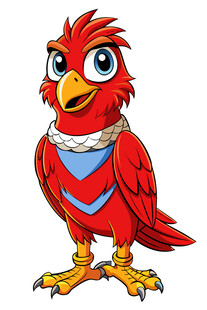 卡通红鸟形象