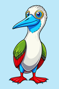 彩色卡通海鸟形象