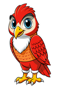 可爱红羽小鸟卡通形象