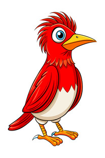红色卡通小鸟