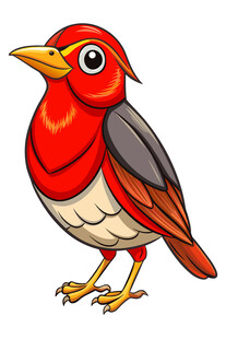卡通红鸟形象
