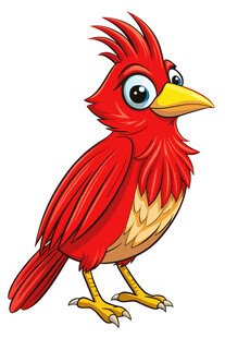 红色卡通小鸟形象