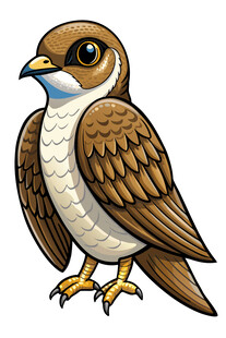 卡通形象的棕色小鸟