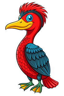 彩色卡通鸟形象设计