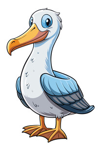 可爱卡通鹈鹕形象