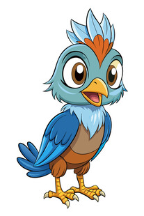 可爱蓝羽小鸟卡通形象