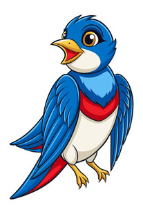 可爱蓝鸟卡通形象