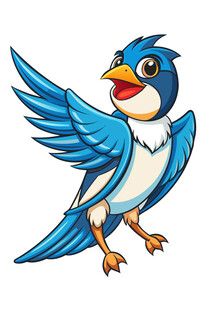 飞翔的蓝色小鸟