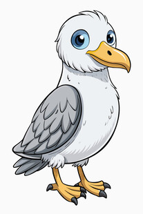 可爱卡通海鸥形象