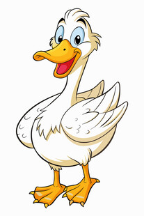 可爱卡通白鸭子