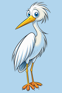 可爱白鹭卡通形象