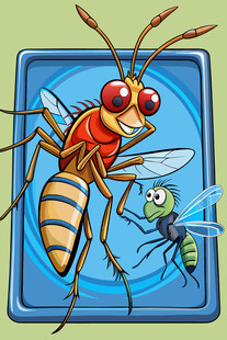 大昆虫与小昆虫的画面