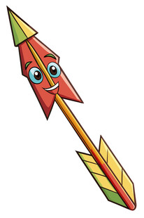 可爱卡通箭头形象