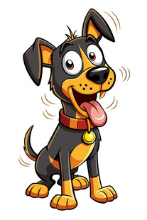 可爱卡通小狗吐舌卖萌