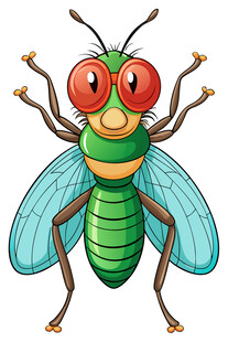 可爱卡通绿头苍蝇形象
