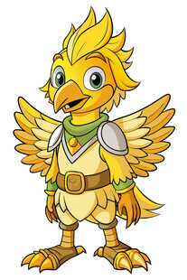 金色小鸟拟人角色形象