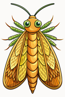 可爱卡通飞虫插画