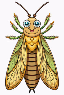 可爱卡通昆虫插画