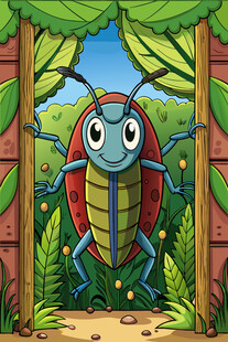 可爱甲虫在丛林中现身