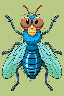 可爱卡通蓝色大苍蝇