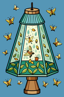 复古风格蝴蝶装饰台灯
