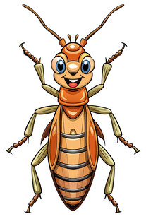 可爱条纹甲虫卡通形象